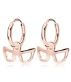 Glasses Shaped Silver Hoop Earring HO-2537